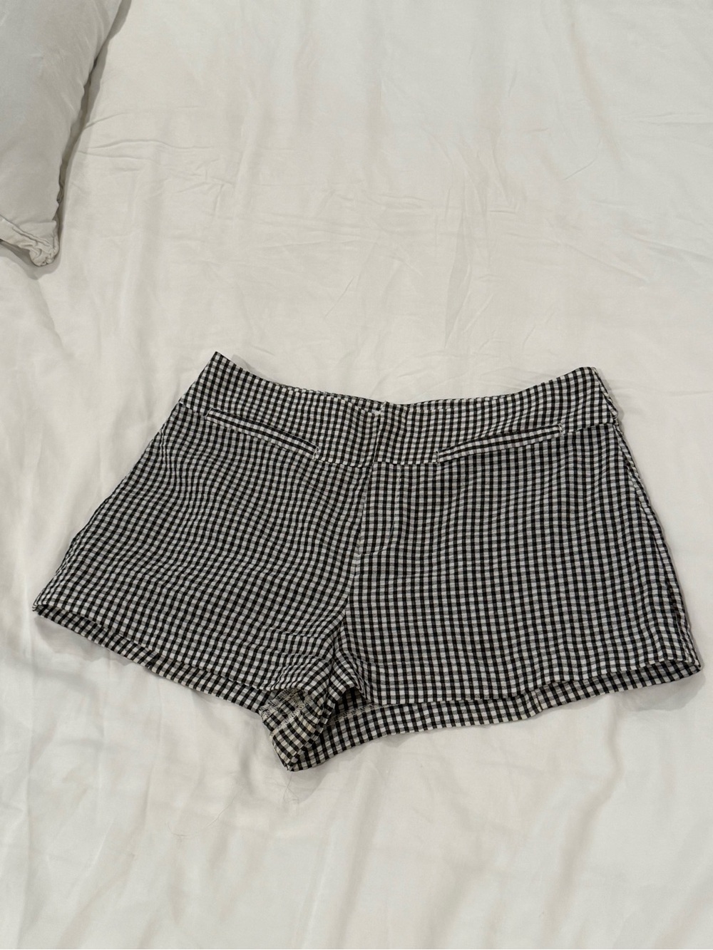 Reformation Black & White Gingham Shorts
